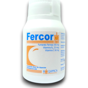 FERCOR (F. FERROSO /VIT B12) 350 MG X 30 CAP (BIOQUIMICA)