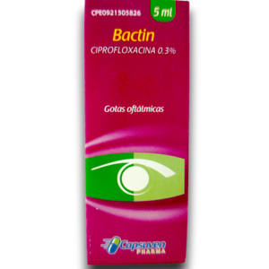 BACTIN (CIPROFLOXACINA) GOTAS OFT 0,3 % 5ML (CAPSUVEN)
