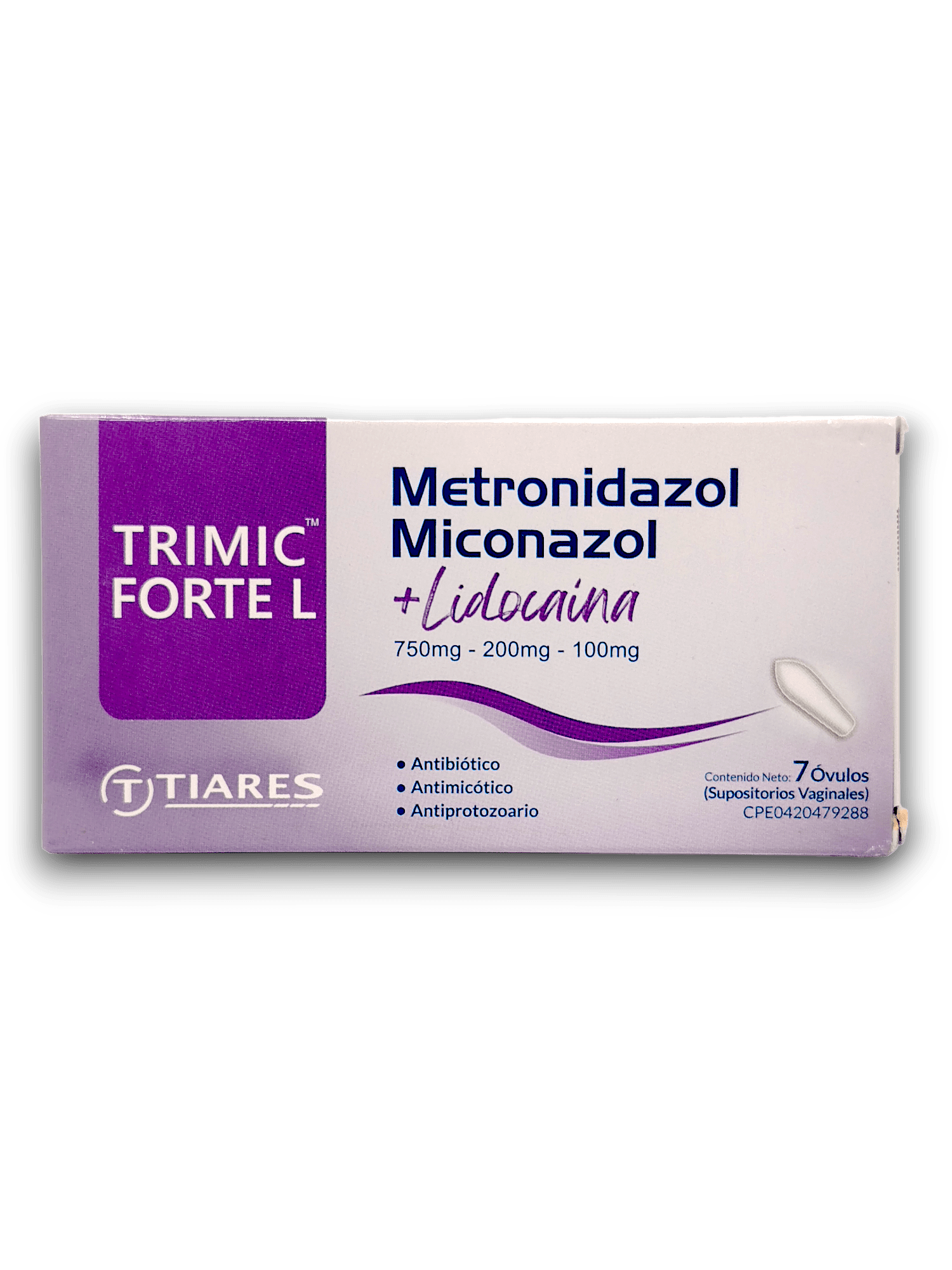 TRIMIC FORTE L (METRONIDAZOL /MICONAZOL /LIDOCAINA) 750 MG /200 MG /100 MG X 7 OV (TIARES)