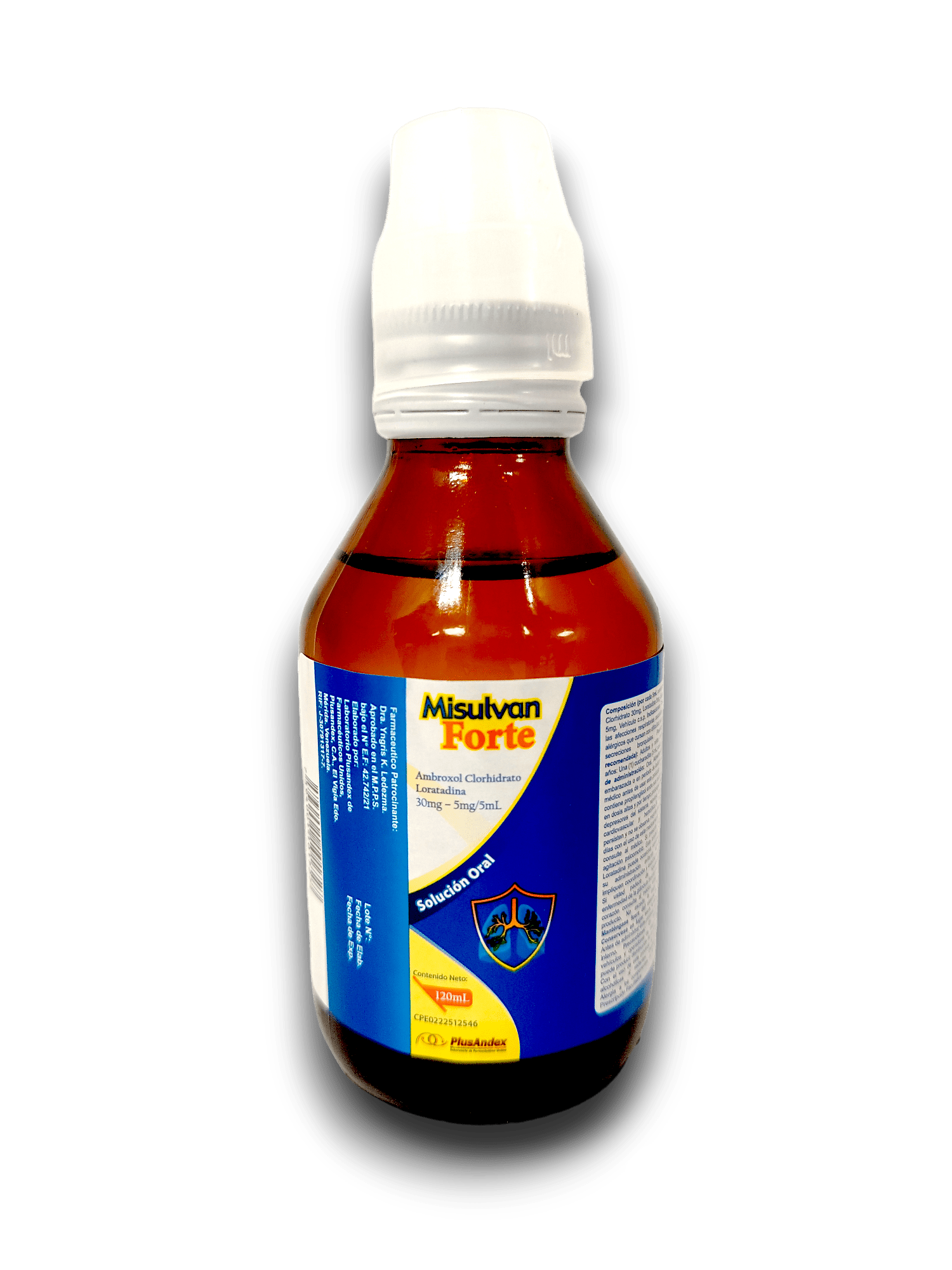 MISULVAN FORTE (AMBROXOL /LORATADINA) 30 MG /5 MG /5 ML SOL ORAL FCO 120 ML (PLUSANDEX) ( * )