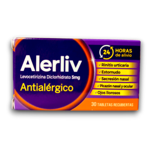 ALERLIV (LEVOCETIRIZINA) 5 MG x 30 TAB REC (PORTUGAL)
