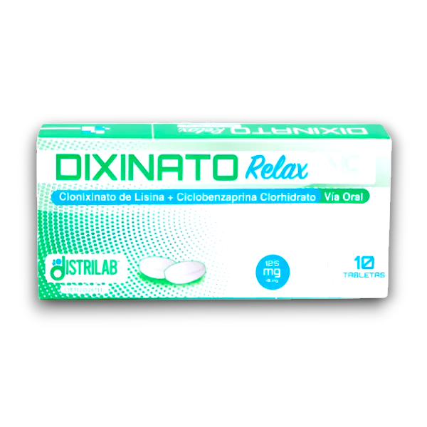 DIXINATO RELAX (CLONIXINATO DE LISINA /CICLOBENZAPRINA) 125 MG /5MG X 10 TAB (DISTRILAB)