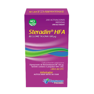 STERADIN HFA (DIPROPIONATO DE BECLOMETASONA) 100 MG 200 DOSIS (CAPSUVEN) ( * )