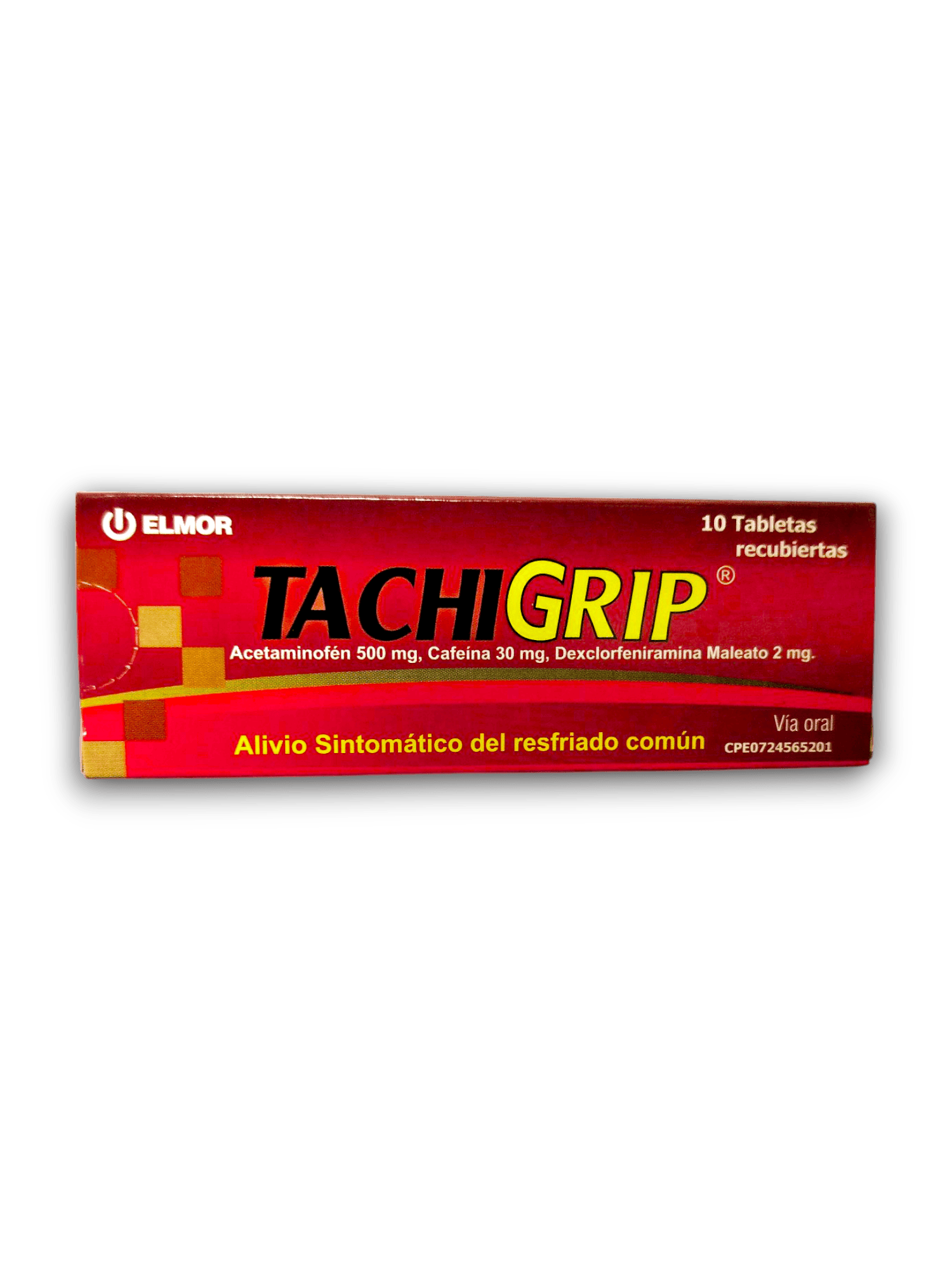 TACHIGRIP (ACETAMINOFEN /CAFEINA /DEXCLORFENIRAMINA) 500 MG /30 MG /2 MG X 10 TAB (ELMOR)