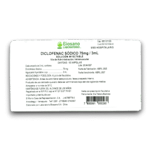 DICLOFENAC SODICO 75 MG /3 ML AMP I.M (BIOSANO)